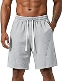 Ugerlov Mens Athletic Gym Sweat Shorts Cotton Casual Baggy Fleece 7 Inch SweatShorts Men Workout Elastic Waist Short Pants with Pockets Grey L