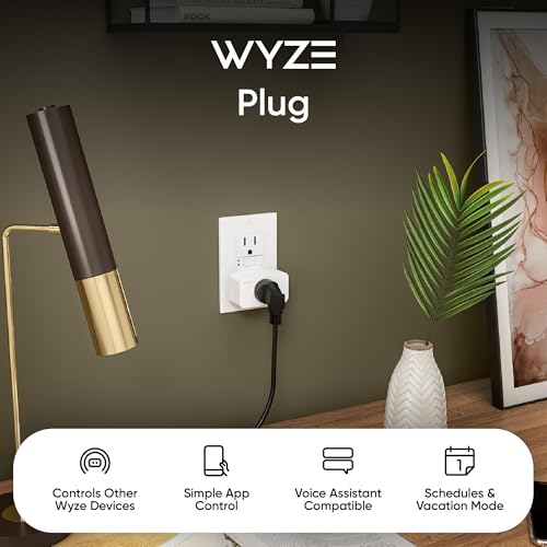 Image of Wyze Plug, 2.4GHz WiFi Smart Plug, Works with Alexa, Google Assistant, IFTTT, No Hub Required, Two-Pack, White