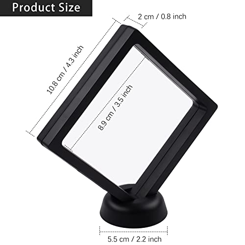 Jutieuo 4Pcs 3D Floating Frame Display Holder Stands, Black Coins Display Frame for Ring Necklace Bracelet Earring Military Coin Challenge Coin, 4.33x4.33 inch - Thumbnail 2