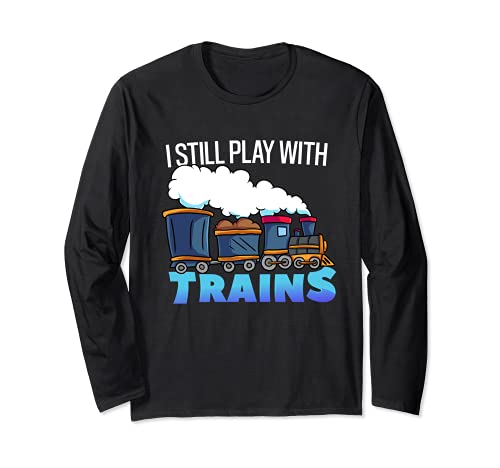Cadeau conducteur de train J'aime les trains Manche Longue