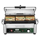 Waring Commercial WPG250 Panini Supremo® Large Panini Grill, Pancake drip Crepe Batter PANINI, 120V, 5-15 Phase Plug