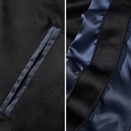 Japanese Lion Embroidery Mens Bomber Jacket Vintage Hip Hop Streetwear Satin Zip Up Long Sleeve Windbreaker4