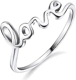 Alta calidad hipoalergénica OUTLETISSIMO® Anillo bisutería mujer inscripción Love amor color plata talla Italia 15 ET141, Zamak, No aplicable