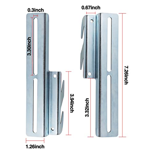 iFJF 2 Pcs #711 Bolt on Bed Frame Bracket Adapter ,Bed Frame Bracket,711 Bolt-On to Hook-On Bed Frame Conversion Bracket Compatible with Headboard Extra Heavy Duty,with Hardware