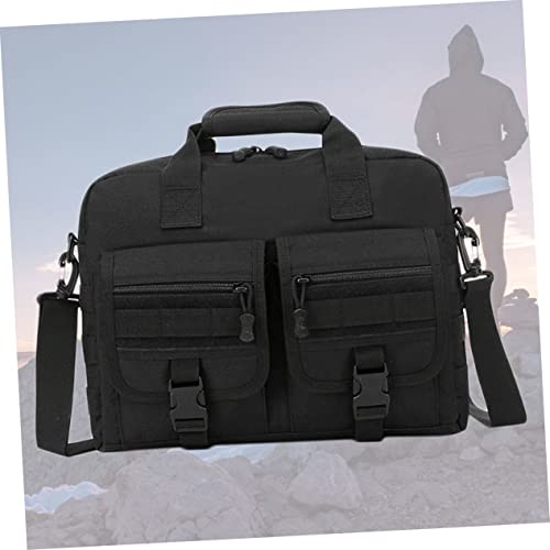 Bolso bandolera de nylon para laptop camuflaje negro miniatura 4