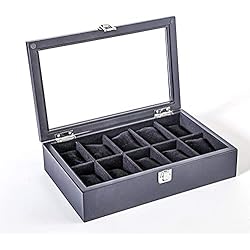 ZJZ Caja de Reloj, con Techo corredizo Caja de colección de Relojes de celosía 10 Caja de Pulsera de joyería para Hombres o Mujeres (Color: C, Tamaño: 32cmx20cmx7.5cm)