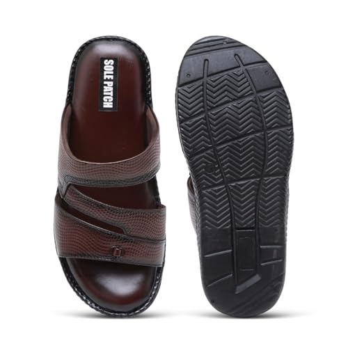 Image of Solepatch Men's Synthetic Leather Lightweight Comfortable Indoor Outdoor Daily Use Casual Slipper