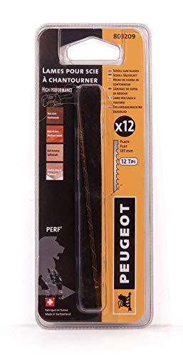 Peugeot 803209 Perf' Jeu de 12 Lames de scie à chantourner 127 x 0,34 x 1,08 mm 12 TPI Cover