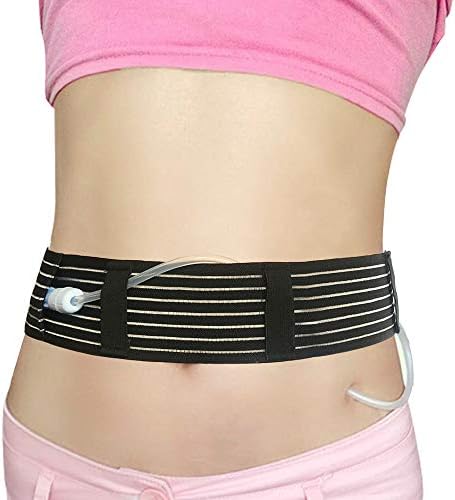 Breathable Peritoneal Dialysis Belt Stretch G/Peg Feeding Tube Holder PD Catheter Covers Bag Drainage Abdominal Fixation Medical Nursing Supplies, Medium(28-41 Inch) Black
