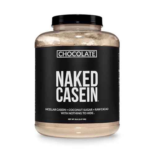 NAKED Chocolate Casein - Chocolate Micellar Casein Protein - 5 Pound Bulk, NSF Certified, GMO-Free, Gluten-Free, Soy-Free, Preservative-Free - Stimulate Muscle Growth - Enhance Recovery - 60 Servings