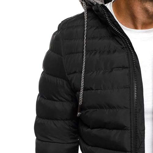 Maiyifu-GJ Men's Hooded Puffer Jacket Winter Warm Down Coats Casual Lightweight Quilted Padded Jackets Windproof Outerwear3