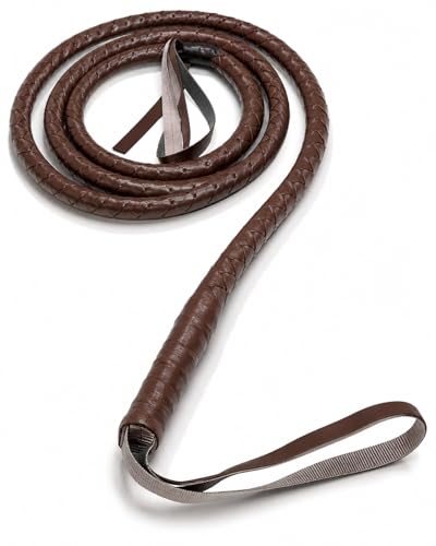 Skeleteen Faux Leather Brown Whip - 6.5 Woven Costume Accessories Whips - 1 Piece
