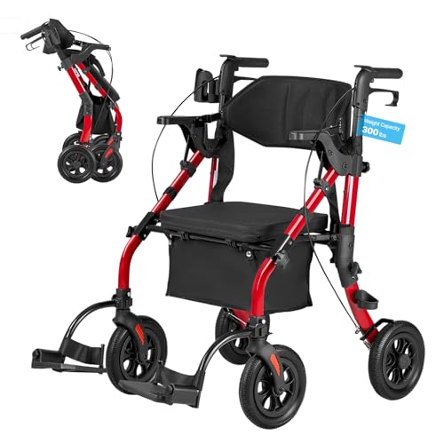 VEVOR 2-in-1 Rollator Walker Chair