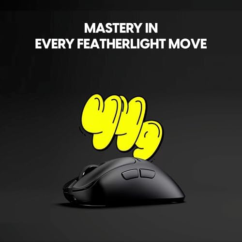 Pulsar Gaming Gears Xlite Crazylight Size Medium Wireless Gaming Mouse - Ultra Lightweight 44g, 32K DPI, Optical Switch, 8K Dongle Included, Jet Black - 2