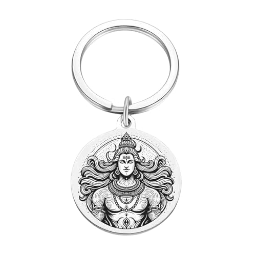 Shiva porte-clés anti-perte en acier inoxydable argenté médium résistant