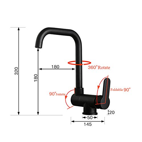 Robinet de cuisine en cuivre massif rabattable noir mat épuré