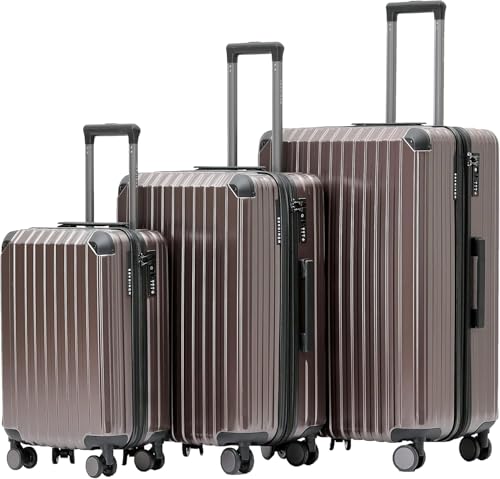 Münicase M816 TSA-Schloss, Dehnungsfuge, Teleskopgriff, Reisekoffer mit 4 Rollen, Hartschale...