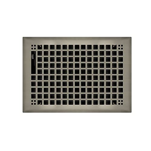 Brushed Nickel Plated Steel Rockwell Register for Floor/Wall Use - 8" x 10"