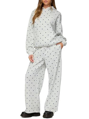 Conjunto de chándal de lunares para mujer ropa de salón de dos piezas sexy y cómoda