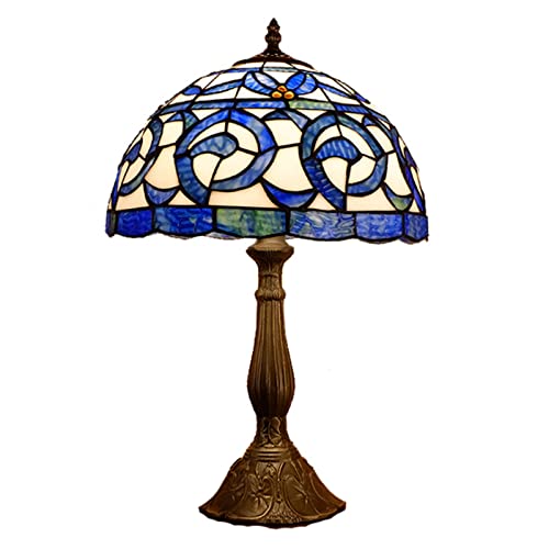 GAUUA Lampe De Table Tiffany Veilleuse Baroque Lampe De Chevet De Chambre Abat-Jour en Vitrail Fait Main Lampe De Lecture D'étude Lampe De Bureau Rétro