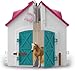 Schleich Horse Club - 60PC Little Horseshoe Open Stable Playset - Easy Carry Set with 2 Horse Figurines, Action Figure, Stable and Accessories - Toy Horses for Girls and Boys - Kids Ages 4+ | 42703