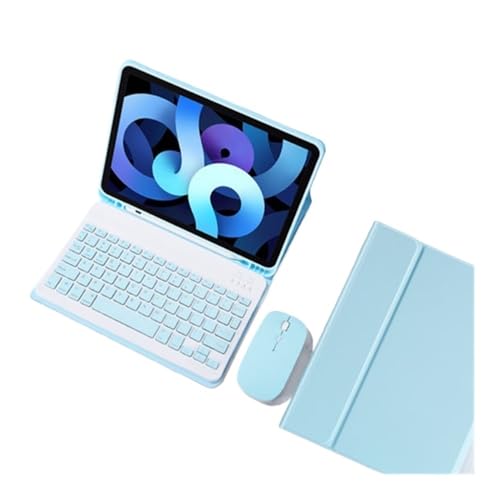 Luopan Detachable Keyboard with Pen Slot, Magnetic Leather Protective Case Suitable for iPad Pro 13-inch 2024(Sky blue+keyboard+