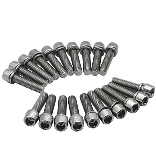 JooFn Bolts Screw with Washers for MTB Bike Bicycle Stem M5x20mm Steel Allen Hex Tapered 20pcs