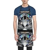 Poadnly Hermosas joyas de diamantes negros,Delantales de cocina con bolsillos para mujeres y hombres, delantal de chef ajustable e impermeable.