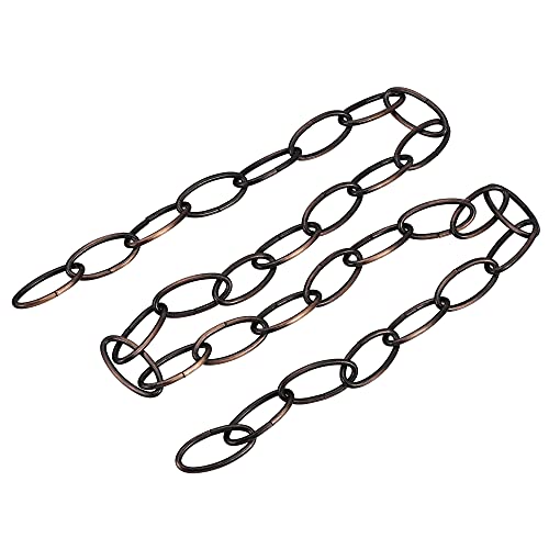 Image of MECCANIXITY Pendant Light Fixture Chain, 3.2mm Thick 1m Long Chandelier Hanging Links, Iron Electroplated Red Bronze, Pack of 2