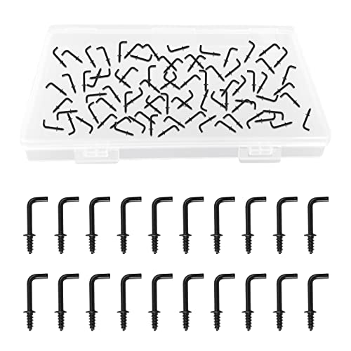 Ufurmate UF-HA1167-G-US 1/2 Inch Screw In Hooks, 150Pcs Carbon Steel Plated L Shaped Hooks Shouldered Dresser Cup Hooks Right Angle Hooks Self Tapping Screw Hooks cover