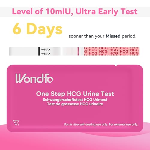 Wondfo Pregnancy Test Strips Early Detection Pregnancy Test 10mIU Sensitive, 20 Pack