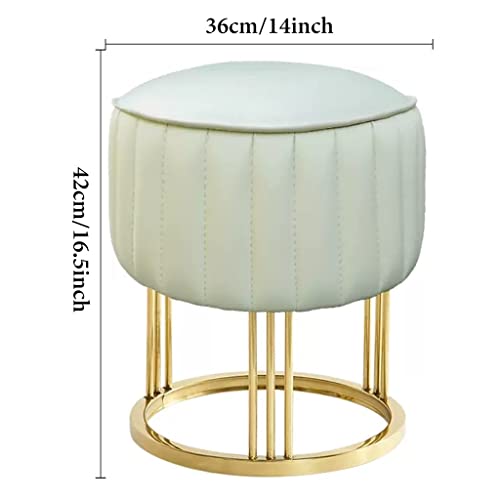 Taburete redondo para sala de estar ideal como silla de tocador tapizada en dormitorio 3