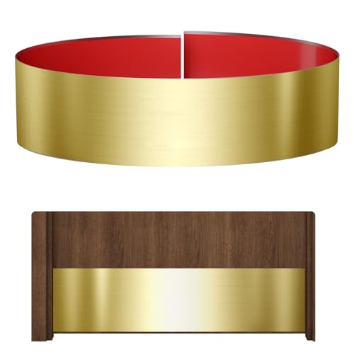Sanbege Stainless Steel Door Kick Plate, 4\" x 34\" Door Push Plate, Self Adhesive Kickplate for 36\" Doors Interior or Exterior (Brushed Gold)