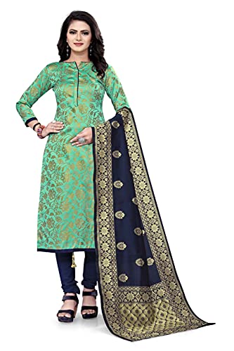 Image of AKHILAM Women's Jacquard Cotton Silk Unstitched Straight Salwar Suit Dress Material (13BNRS61 Parent)