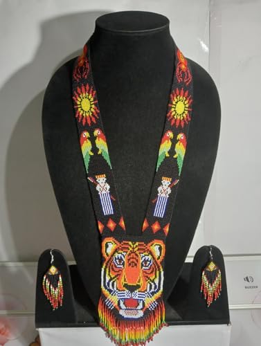 Collar Gerdan de cuentas Tiger hecho a mano joyería tradicional multicolor LKBEADS 2