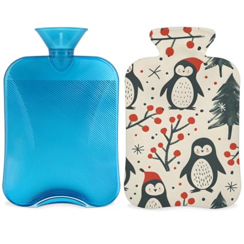 Hot Water Bottle with Soft Cover,2L Cartoon Tree Hot Water Bag for Hot and Cold Compress, Hand Feet Warmer, Gothic Tree Rubber Hot or Cold Water Bottle Halloween Christmas Decorations