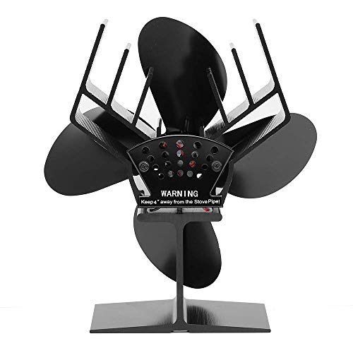 GALAFIRE [ 2 Years ] Eco Wood Stove Fan Heat Powered 4 Blade Log Burner Fan Heat Driven + Magnetic Stove Thermometer Temperature Gauge - Thumbnail 7