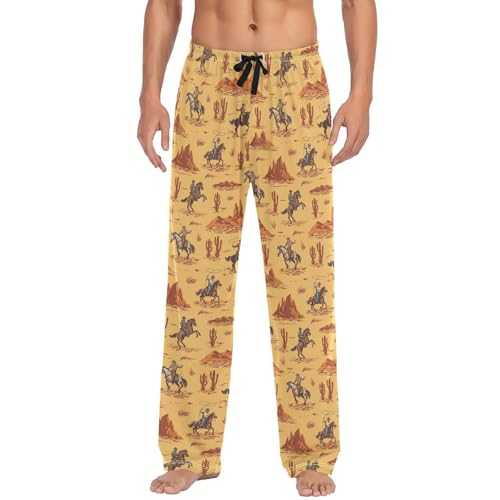 Men's Pajama Pants Soft Comfy Sleep Lounge Pants Cartoon Pjs Bottoms with Pockets