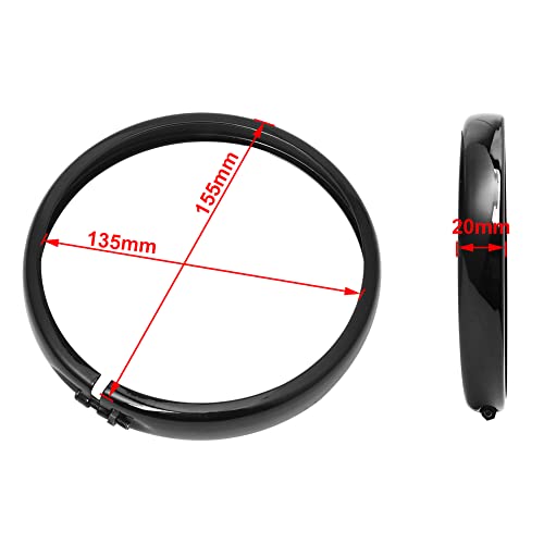 FTKDMT Motorrad 5,75 Scheinwerfer-Zierring passend für Harley Sportster Iron XL 883 1200 Dyna Softail Street Bob