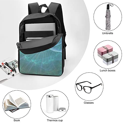 Sac d'école unisexe robuste 17 pouces imprimé fractal 3D
