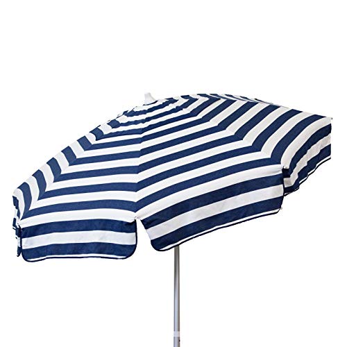 Heininger Italien 1,8 m Parapluie Acrylique Rayures Bleu Marine et Blanc - Patio Pole Cover