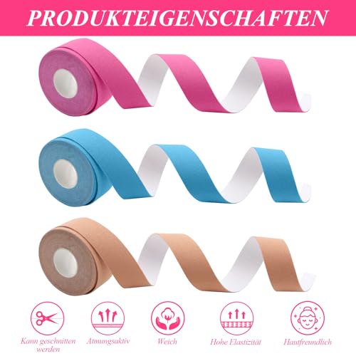 Tape für Gesicht Spokki – 3 Rollen Face Lifting Tape, 2,5cm x 5m