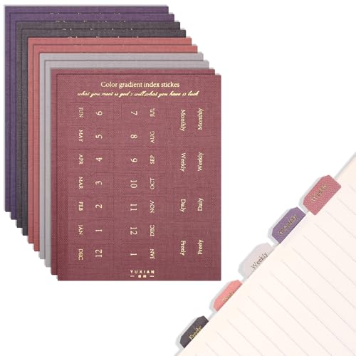 Tinoaly 10 Uds Pestañas Mensuales del Planificador, Autoadhesivas Pestañas de Mes para el Hogar la Oficina el Calendario los Cuadernos los Diarios y la Organización