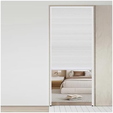White Accordion Pull Down Door - Honeycomb Invisible Folding Door for Living Room, Kitchen, Study, Closet - No-Drill Partition Sliding Gate (34"x80") - Space-Saving Solution