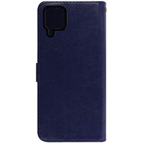 Image of Flip Cover Compatible with Samsung Galaxy M12 / F12 / A12 | Premium Leather Finish | Inbuilt Pockets & Stand | Flip Cover Back Case for Samsung Galaxy M12 / F12 / A12 (Blue)