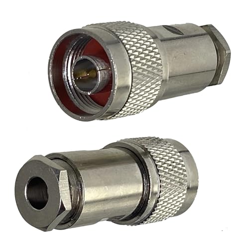 Conector Macho N de Latón de Alta Resistencia, Abrazadera Recta para Cable RG8X, 10 Uds 2