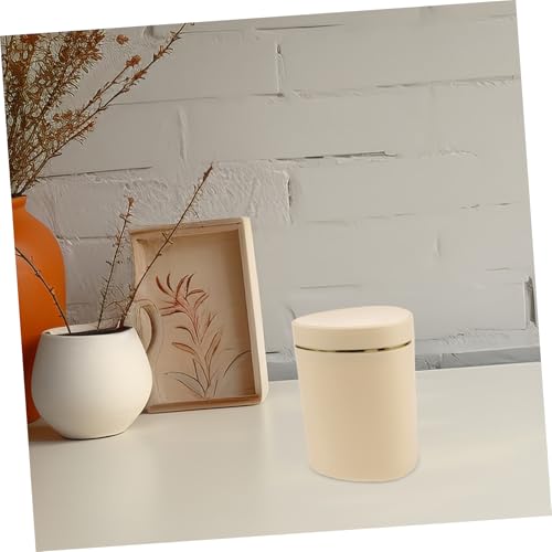 Mini caneca de basura rectangular amarilla de plástico miniatura 5