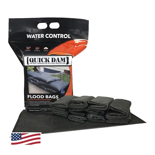 Image of Quick Dam QD1224-10 Flood Bags, 12 inchx24 inch, Black, 10 Count