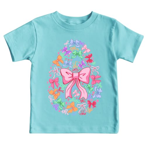 COMIZI Easter Shirts for Toddler Boys Girls Happy Easter Eggs Bows T-Shirt Kids Bunny Eggs Hunts Tee Tops