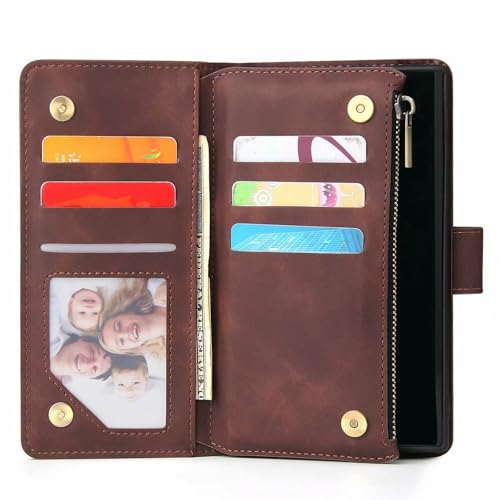 Housse protection intégrale pour Samsung S24 avec compartiment zippé rouge - 3